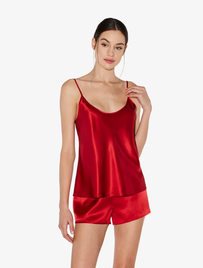 La Perla Luxury Silk Pajama Shorts In Garnet Women Pajamas