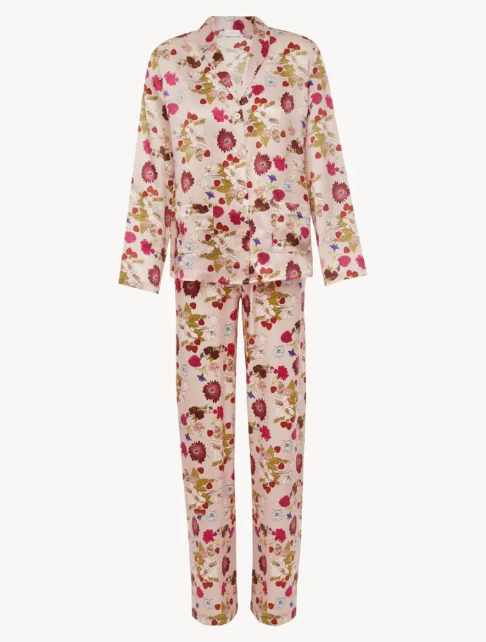 La Perla Silk Floral Print Pajama Set Women Pajamas