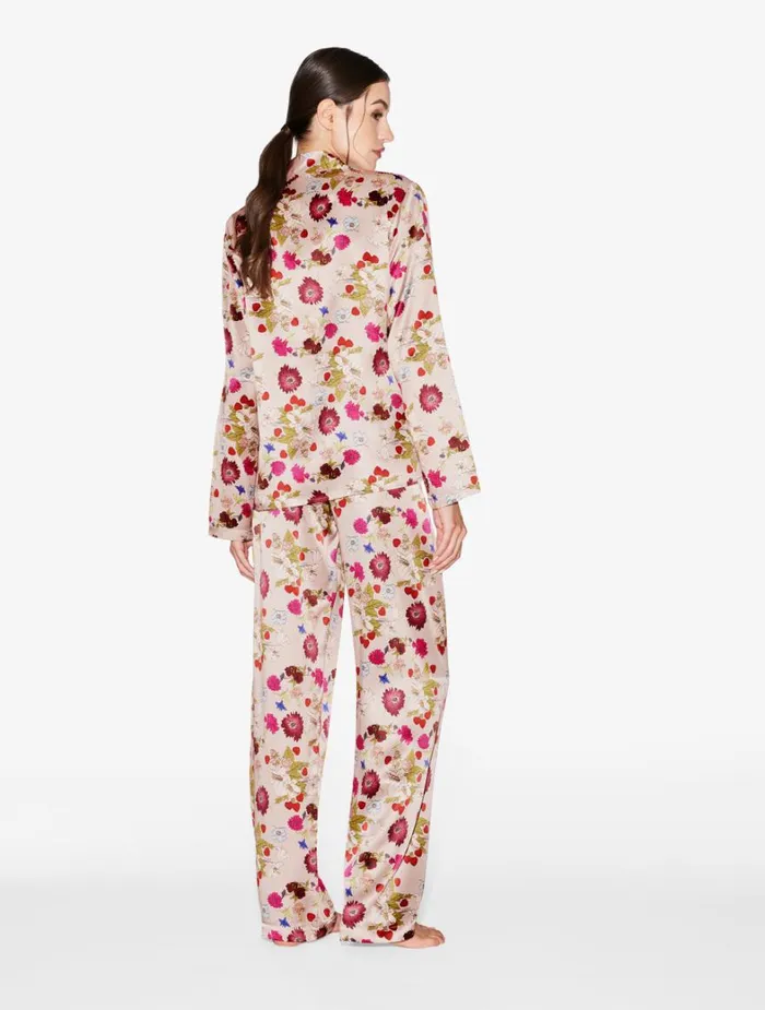La Perla Silk Floral Print Pajama Set Women Pajamas