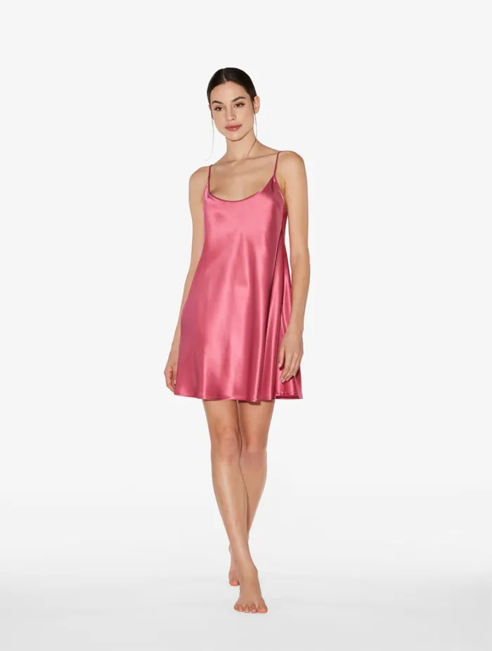 La Perla Silk Slip Dress In Wild Orchid Women Slips and Dresses
