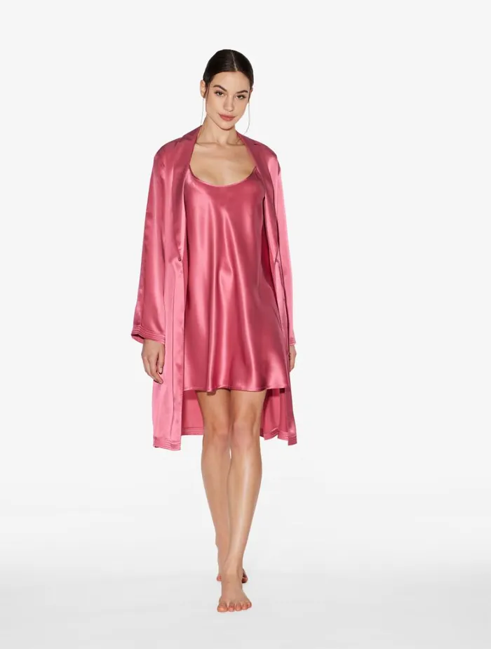 La Perla Silk Slip Dress In Wild Orchid Women Slips and Dresses