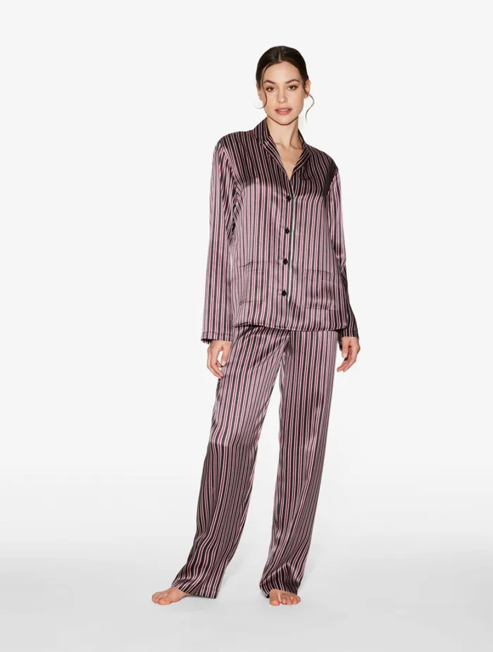 La Perla Silk Striped Pajama Set Women Pajamas