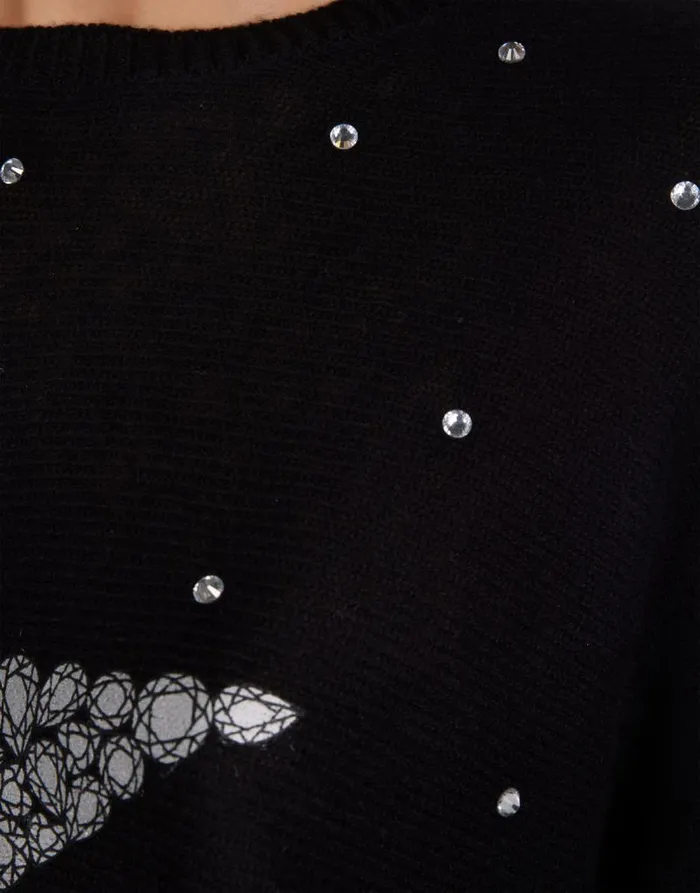Ladona Diamond Star Black Women Lauren Moshi Sweaters and Knits