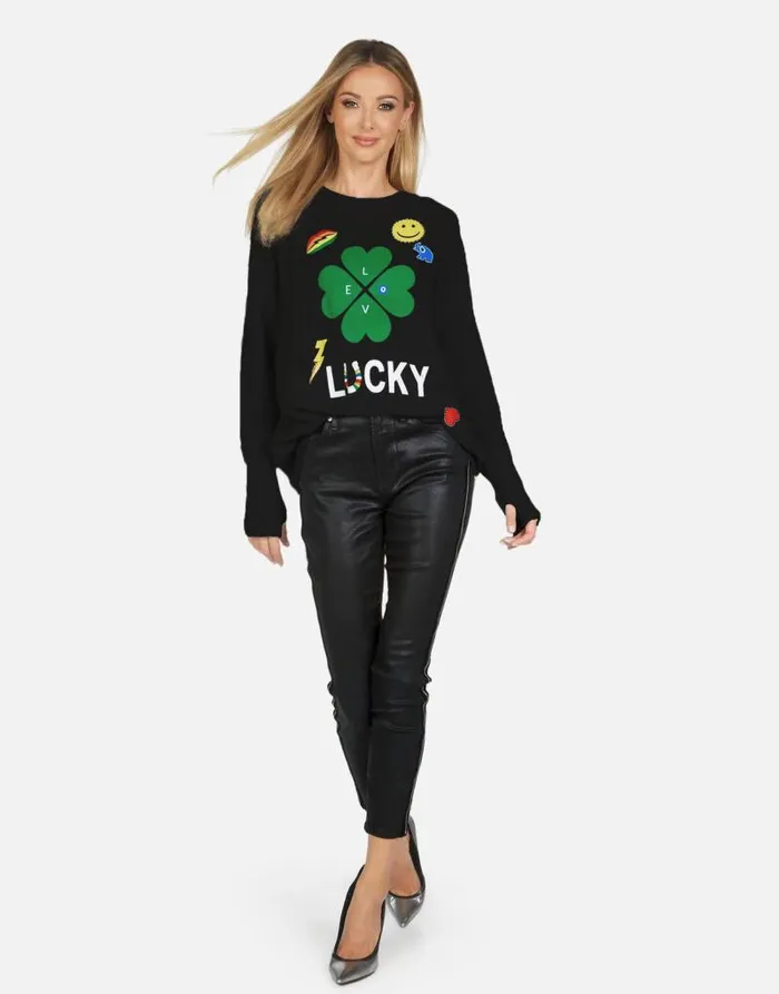 Ladona X Lucky Clover Black Women Lauren Moshi Sweaters and Knits
