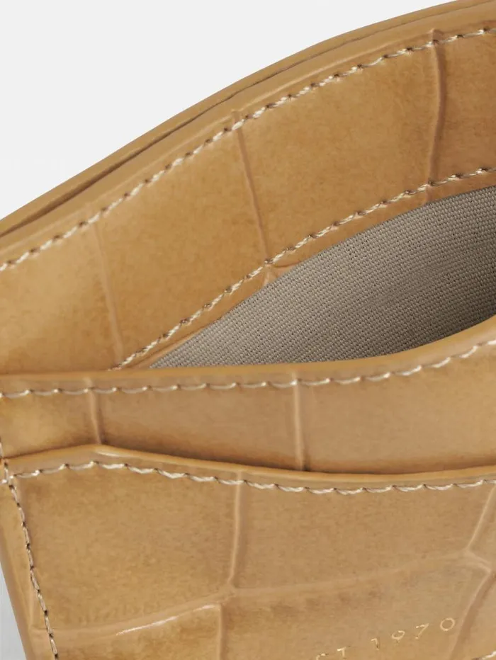 Leather Card Holder Camel Women Jigsaw Wallets and Card Holders