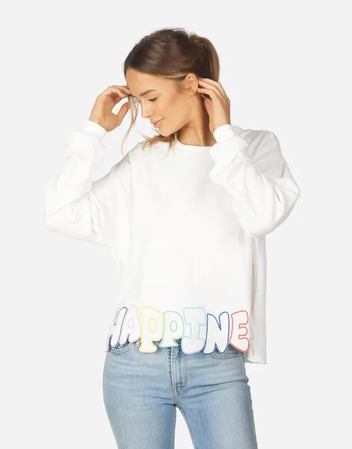Lee Happiness Embroidery Milk Women Lauren Moshi Long Sleeve