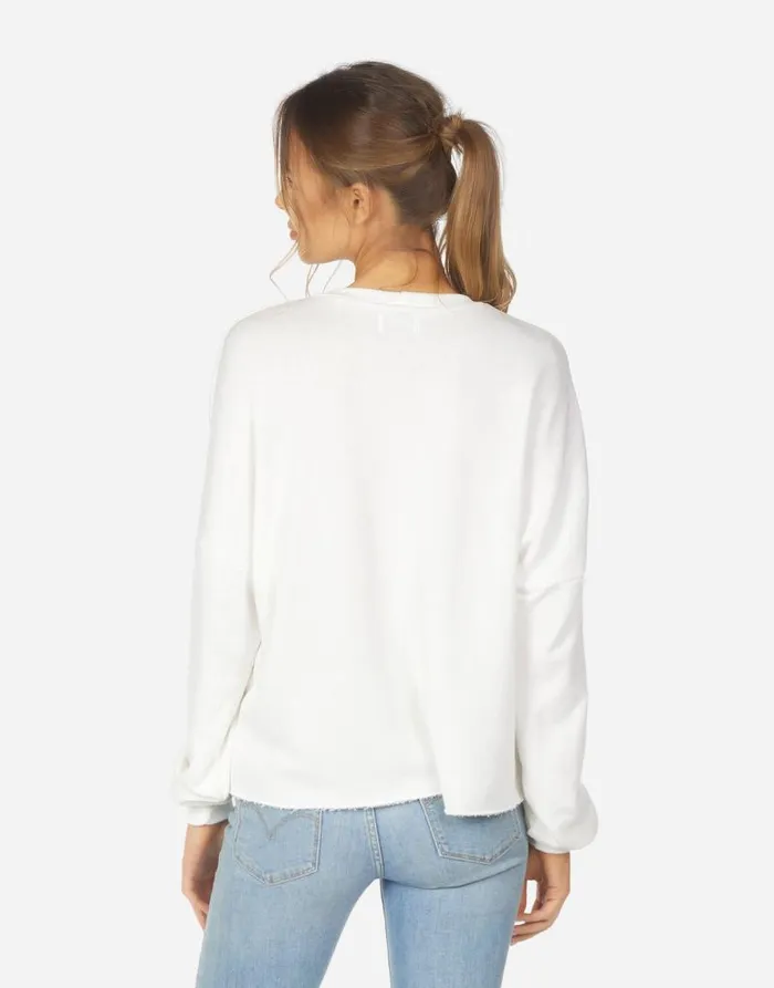 Lee Happiness Embroidery Milk Women Lauren Moshi Long Sleeve