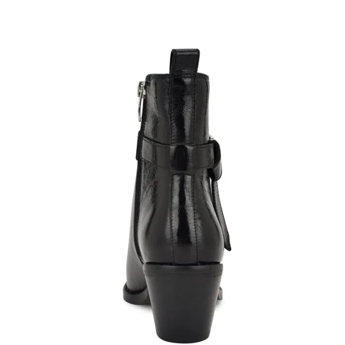 Lemone Pointy Toe Booties Black Leather Women Nine West Boots and Booties