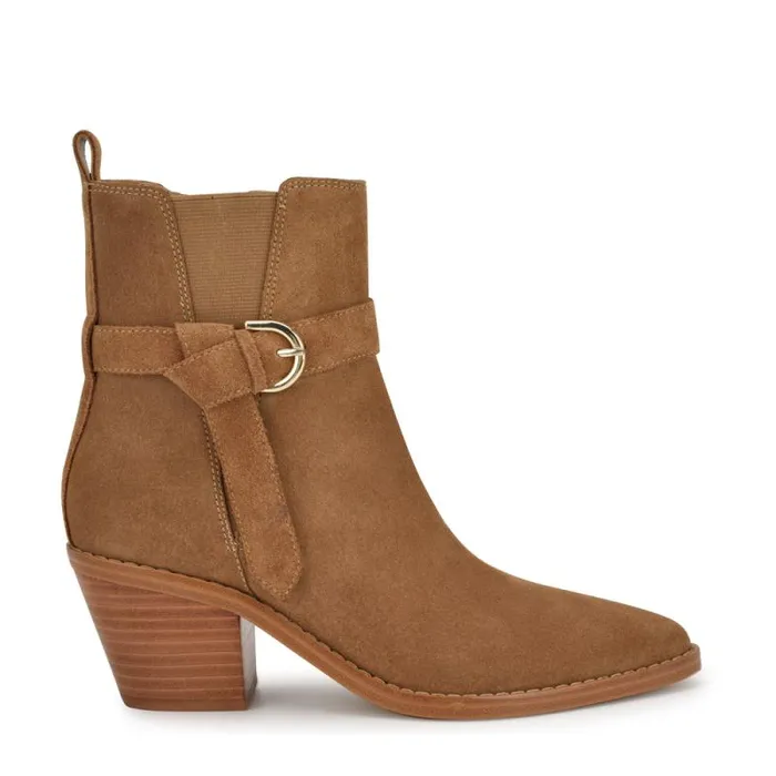 Lemone Pointy Toe Booties Natural Suede Women Nine West Boots and Booties