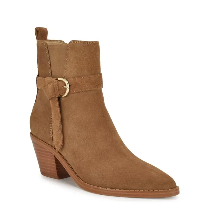Lemone Pointy Toe Booties Natural Suede Women Nine West Boots and Booties Lemone Pointy Toe Booties Natural Suede Women Nine West Boots and Booties