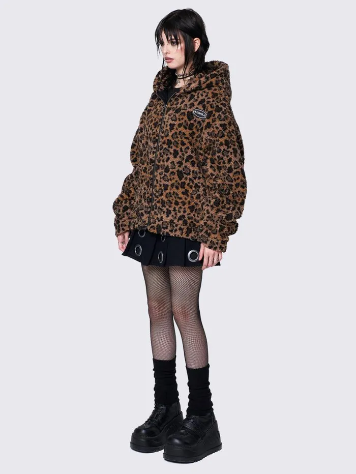 Leopard Borg Jacket Women Minga London Jackets