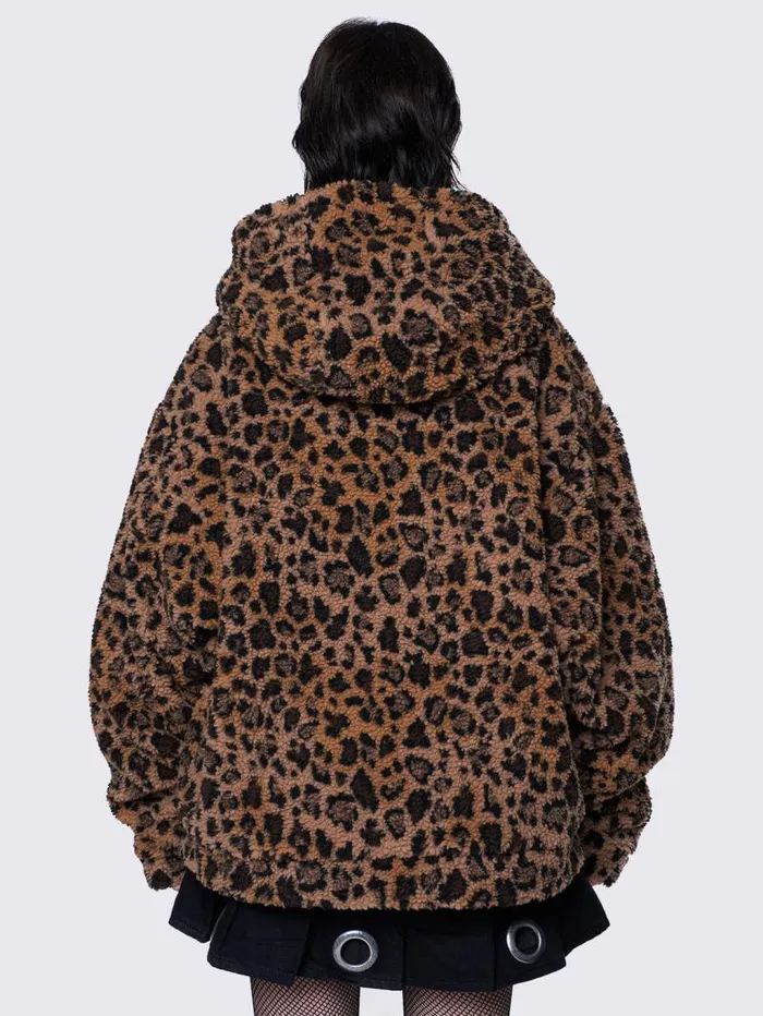 Leopard Borg Jacket Women Minga London Jackets