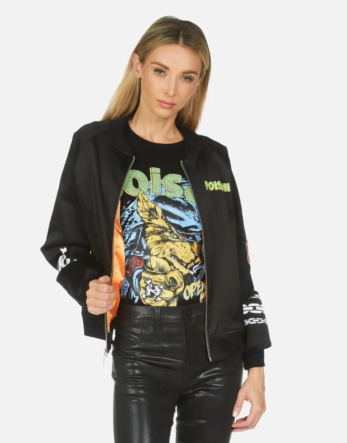 Levelle Poison Cat Black Orange Women Lauren Moshi Jackets