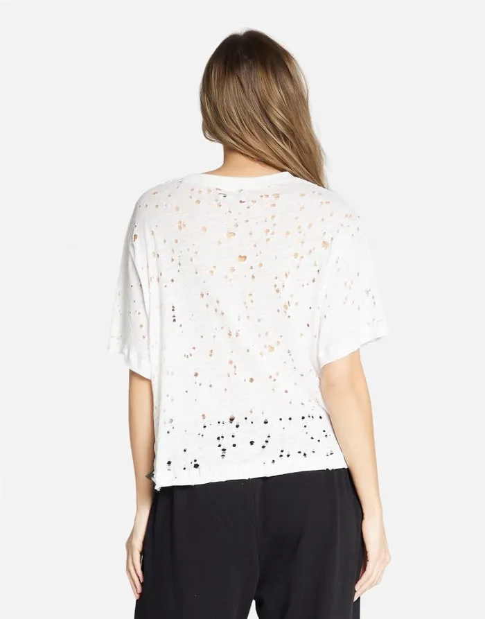 Linnea Cracked Star White Women Lauren Moshi Short Sleeve
