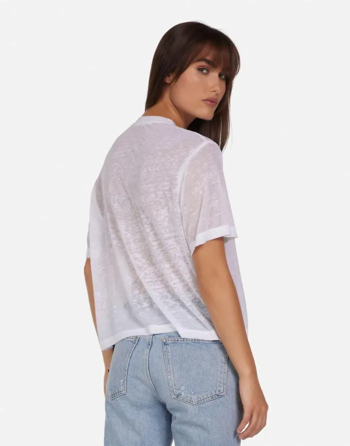 Linnea Love Star White Burnout Women Lauren Moshi Short Sleeve