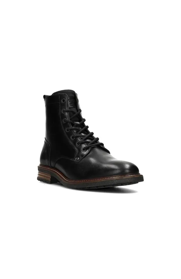 Liverpool Los Angeles Boots RICHARD BURNISHED LEATHER LACE UP BOOT Black 8211 Mens