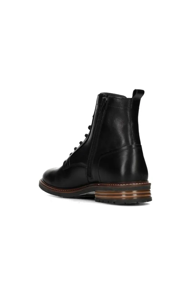 Liverpool Los Angeles Boots RICHARD BURNISHED LEATHER LACE UP BOOT Black 8211 Mens