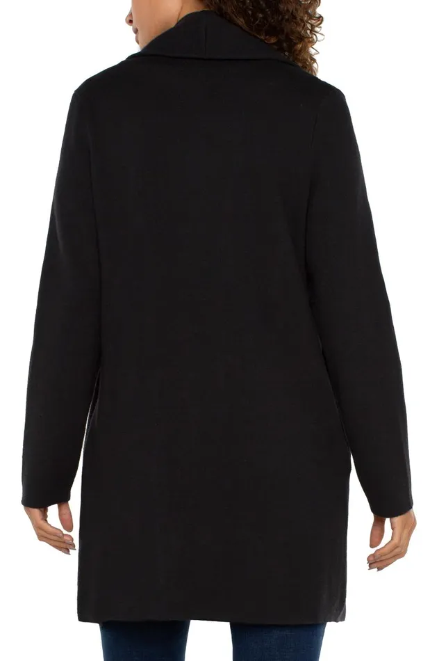 Liverpool Los Angeles Coatigans LONG SLEEVE SWEATER COATIGAN Black 8211 Womens