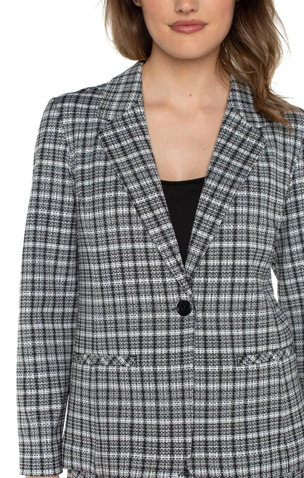 Liverpool Los Angeles Jackets FITTED BLAZER Black White Plaid 8211 Womens