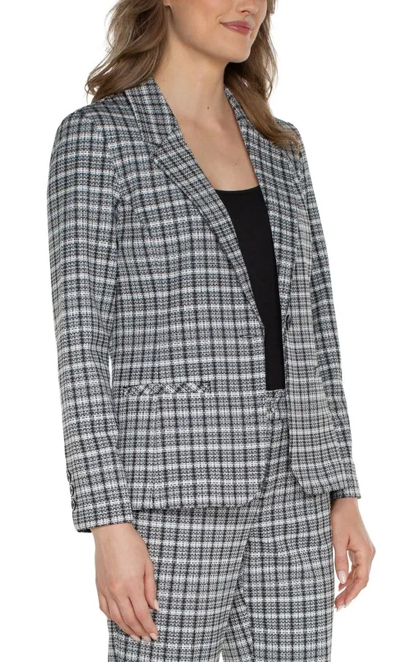 Liverpool Los Angeles Jackets FITTED BLAZER Black White Plaid 8211 Womens