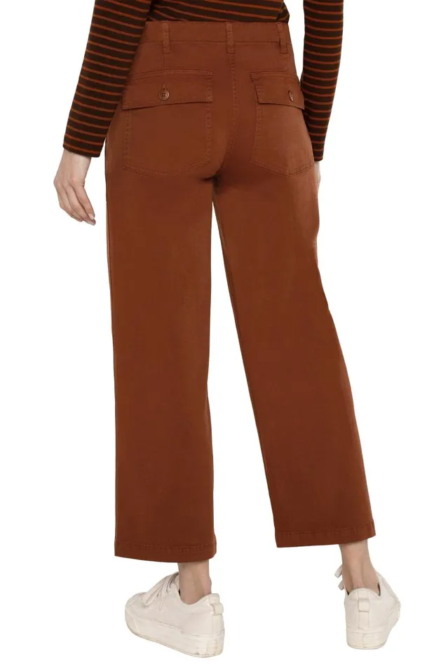 Liverpool Los Angeles Pants CARGO WIDE LEG CROP Burlywood 8211 Womens