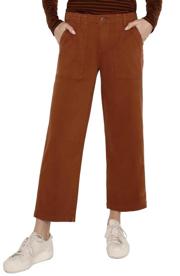 Liverpool Los Angeles Pants CARGO WIDE LEG CROP Burlywood 8211 Womens