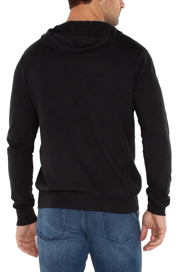 Liverpool Los Angeles Sweaters HOODED SWEATER Black 8211 Mens