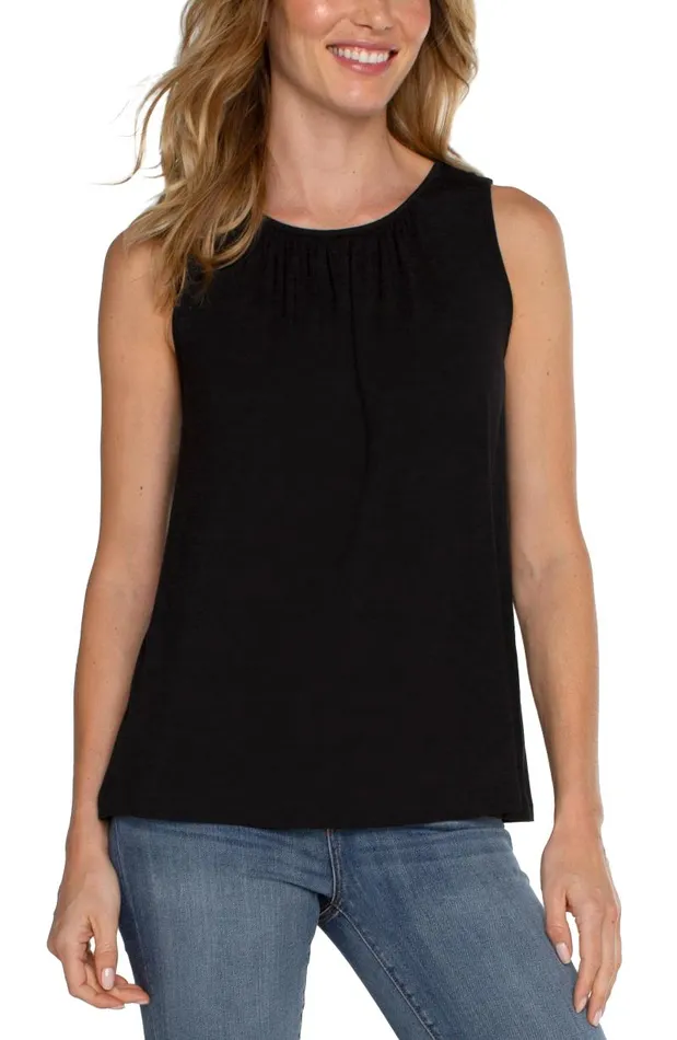 Liverpool Los Angeles Tees ALINE SLEEVELESS KNIT TOP Black 8211 Womens