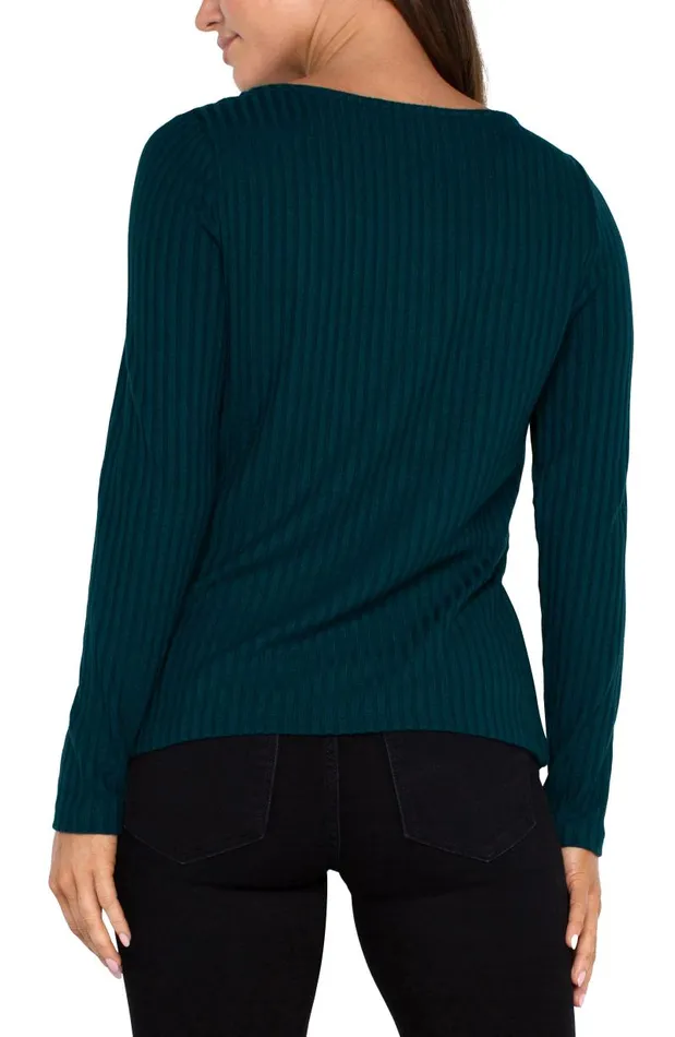 Liverpool Los Angeles Tees LONG SLEEVE BOAT NECK KNIT TOP Dark Forest 8211 Womens