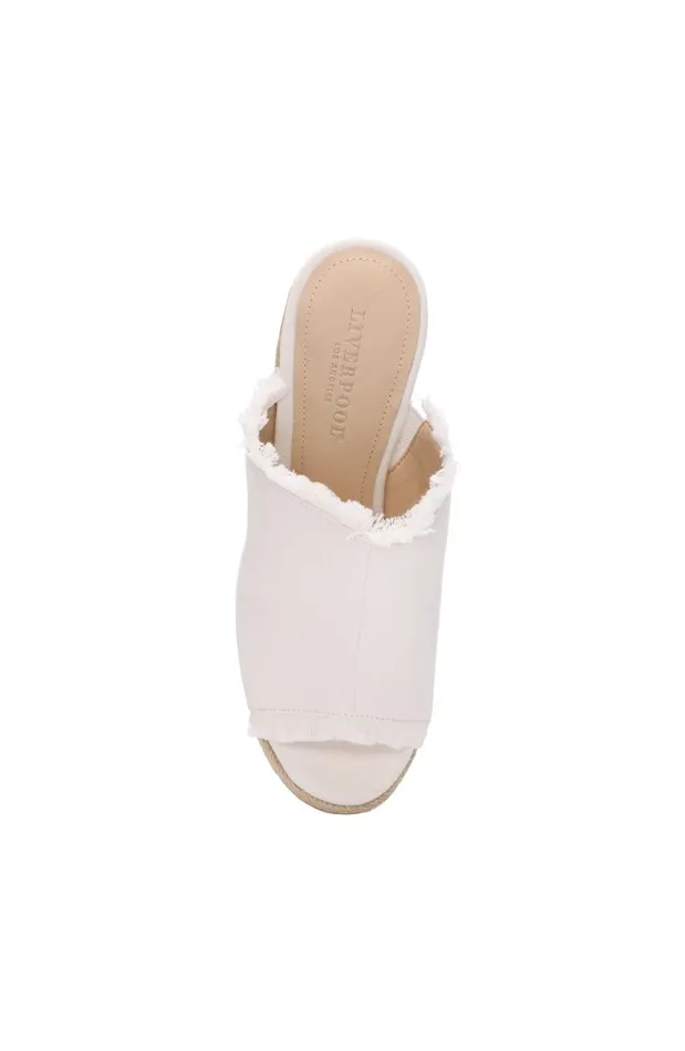 Liverpool Los Angeles Wedges and Espadrilles HOLLYWOOD FRAY EDGE ESPADRILLE Ecru 8211 Womens
