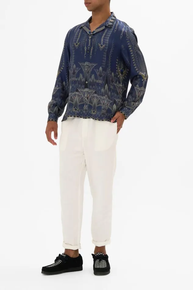 LONG SLEEVE CAMP COLLARED SHIRT THE EGYPT EFFECT The Egypt Effect Mens Camilla Shirts