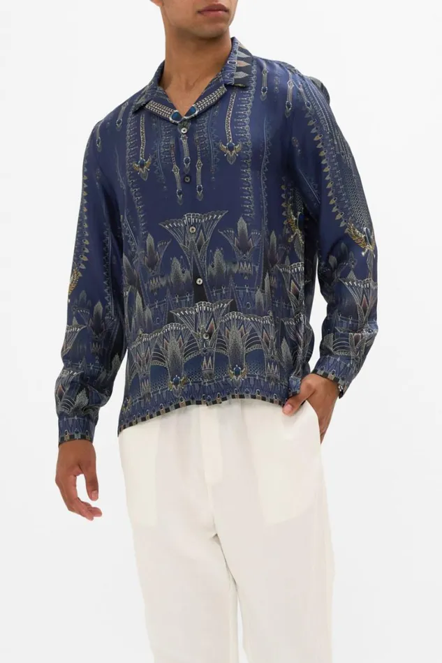 LONG SLEEVE CAMP COLLARED SHIRT THE EGYPT EFFECT The Egypt Effect Mens Camilla Shirts