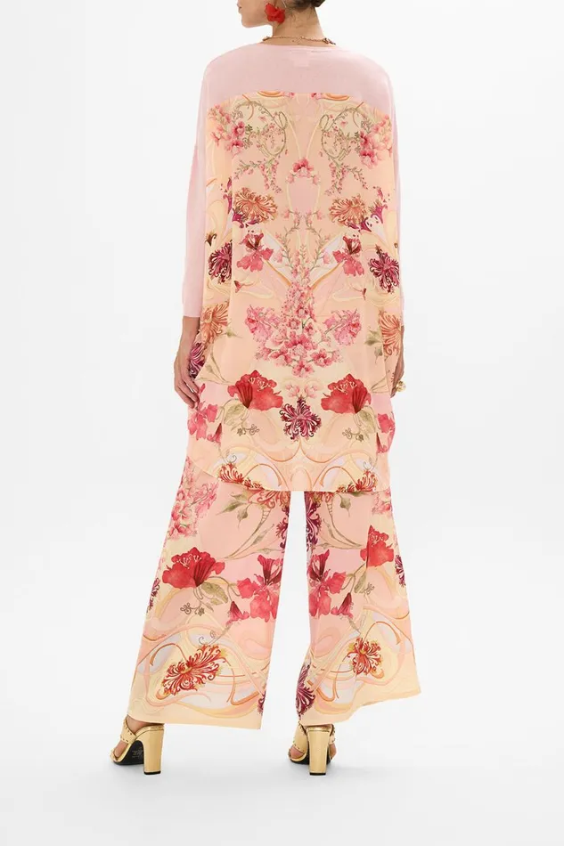 LONG SLEEVE JUMPER WITH PRINT BACK BLOSSOMS AND BRUSHSTROKES Blossoms And Brushstrokes Womens Camilla Knitwear