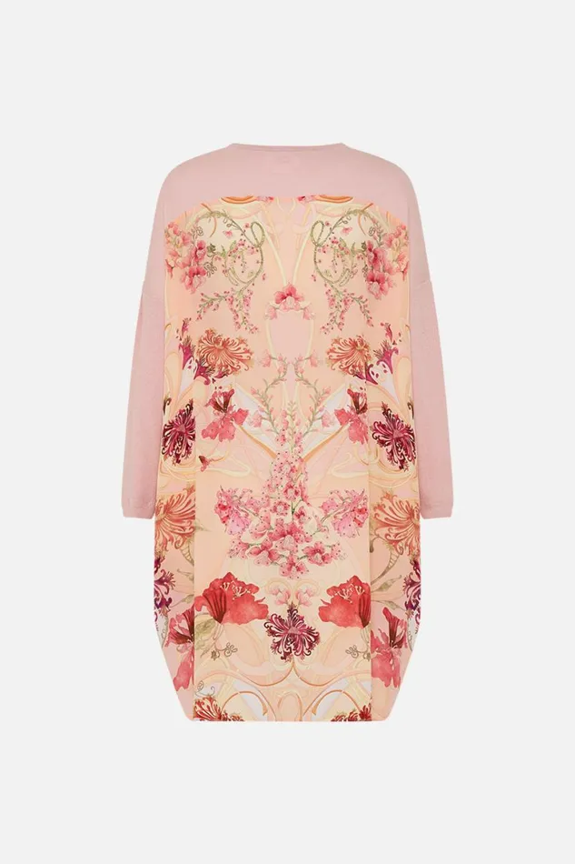 LONG SLEEVE JUMPER WITH PRINT BACK BLOSSOMS AND BRUSHSTROKES Blossoms And Brushstrokes Womens Camilla Knitwear