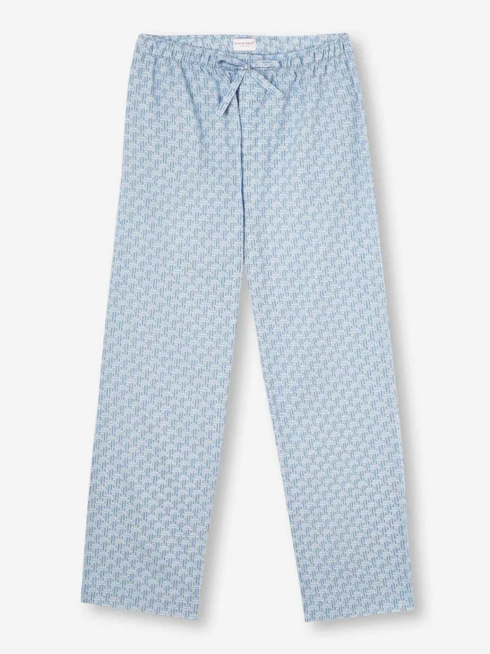Lounge Pants Men Derek Rose Lounge Pants Ledbury 72 Cotton Batiste Blue