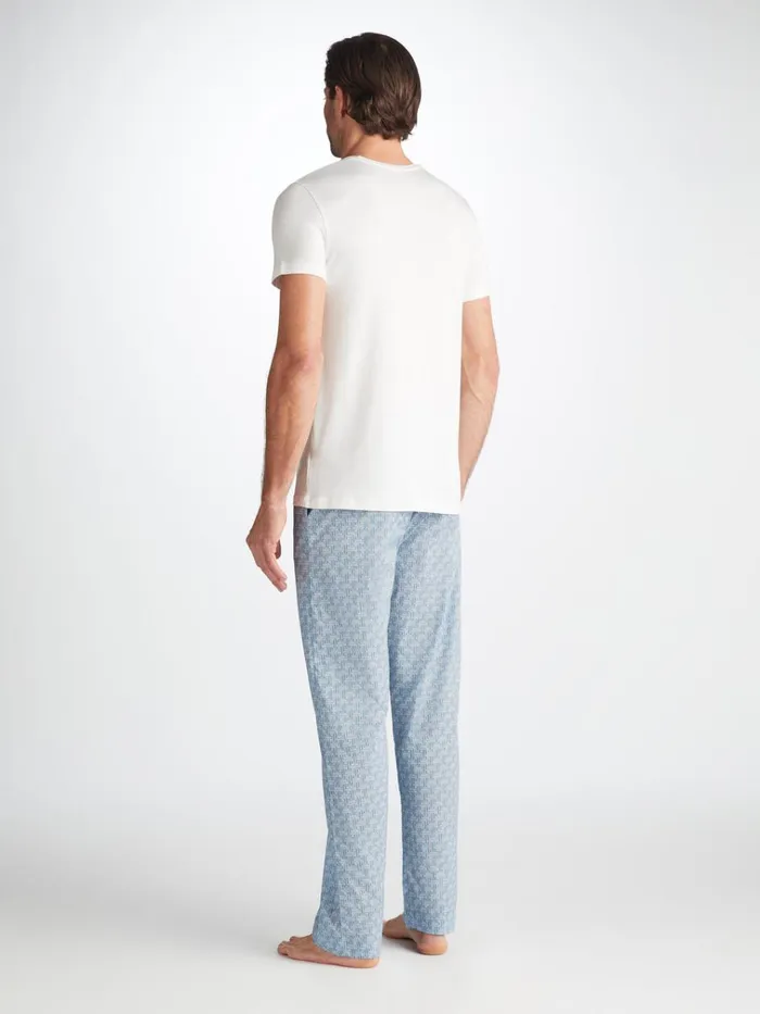 Lounge Pants Men Derek Rose Lounge Pants Ledbury 72 Cotton Batiste Blue