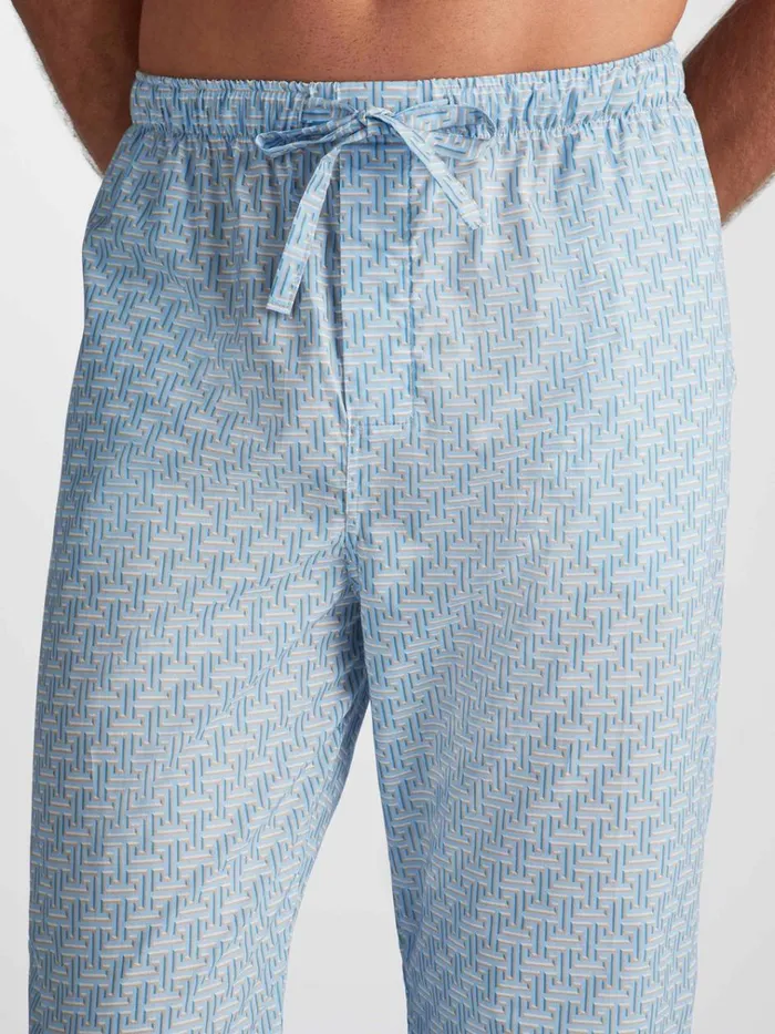 Lounge Pants Men Derek Rose Lounge Pants Ledbury 72 Cotton Batiste Blue