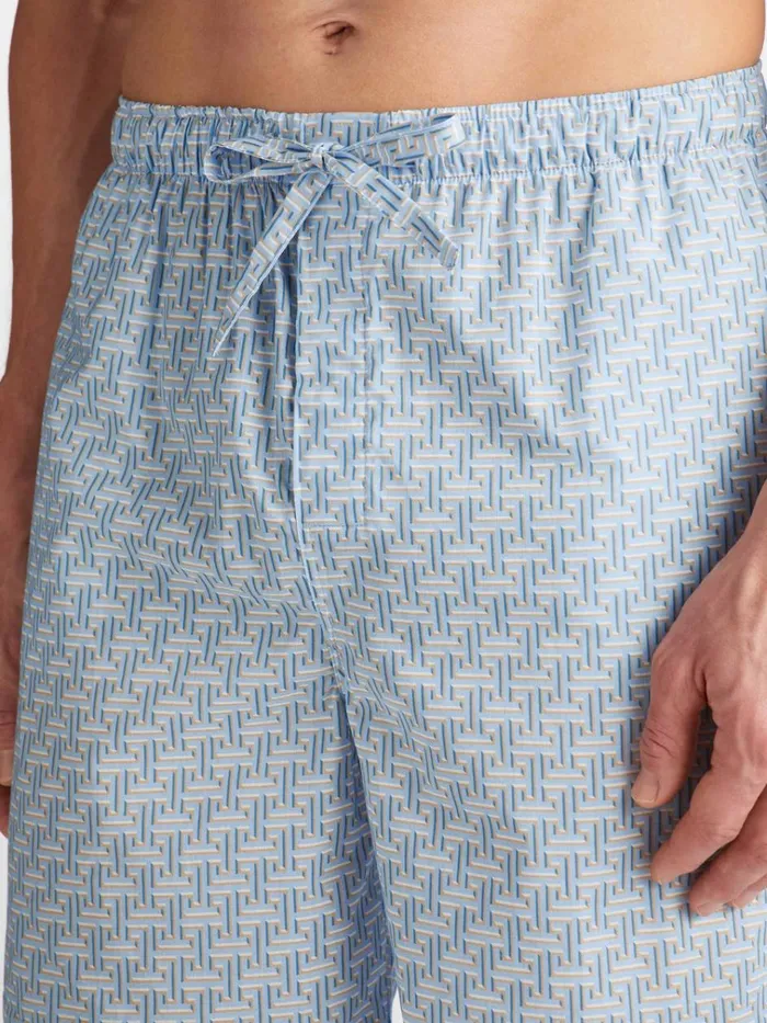 Lounge Shorts Men Derek Rose Lounge Shorts Ledbury 72 Cotton Batiste Blue