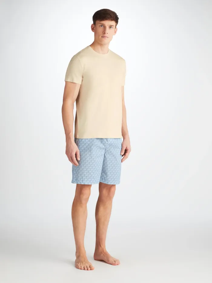 Lounge Shorts Men Derek Rose Lounge Shorts Ledbury 72 Cotton Batiste Blue