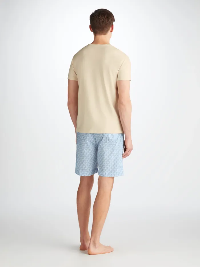 Lounge Shorts Men Derek Rose Lounge Shorts Ledbury 72 Cotton Batiste Blue