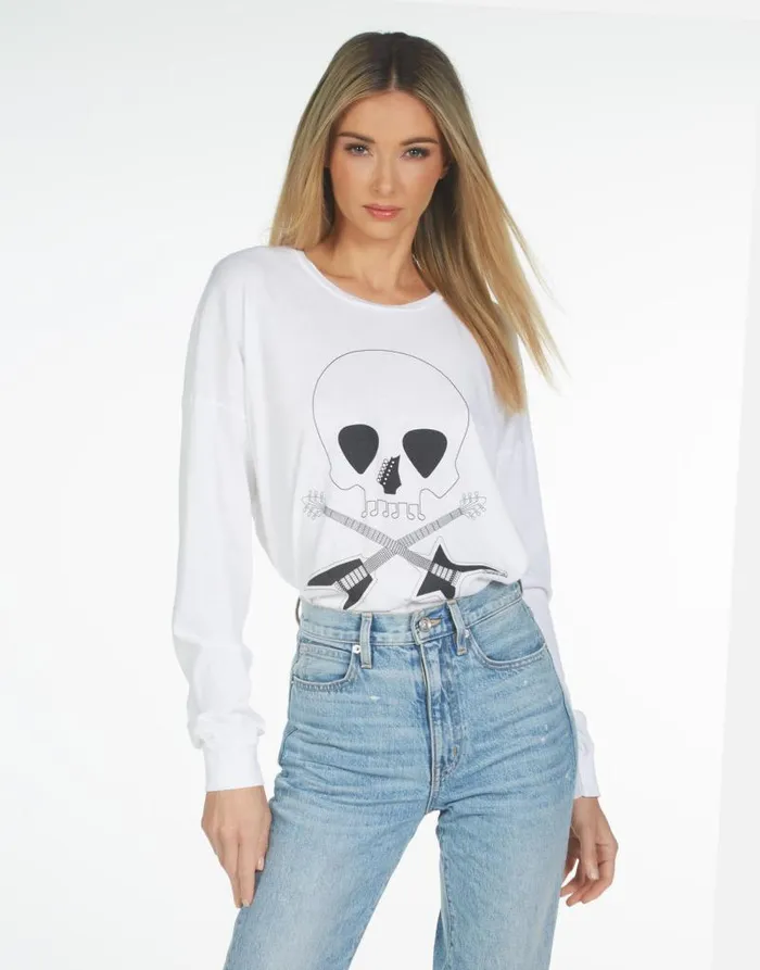 Luella Music Skull White Women Lauren Moshi Long Sleeve