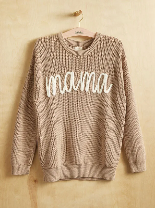 Mama Embroidered Sweater Taupe Women Altar039d State Mama Mama Embroidered Sweater Taupe Women Altar039d State Mama