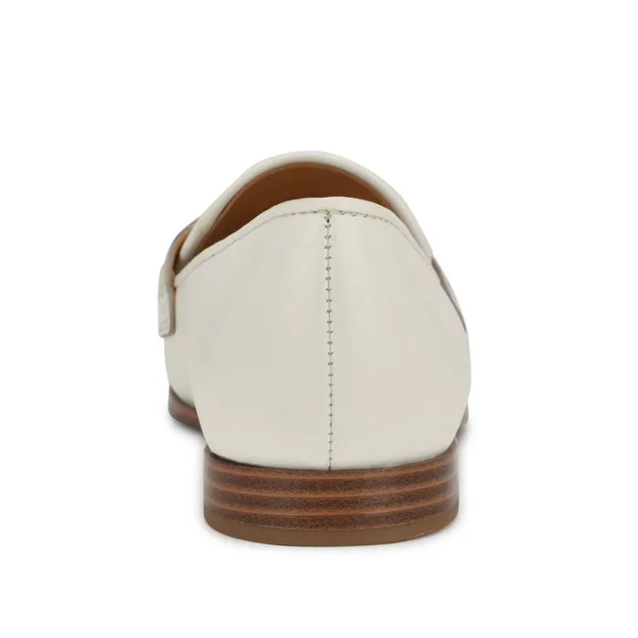Manner Casual Loafers White Leather Women Nine West Flats