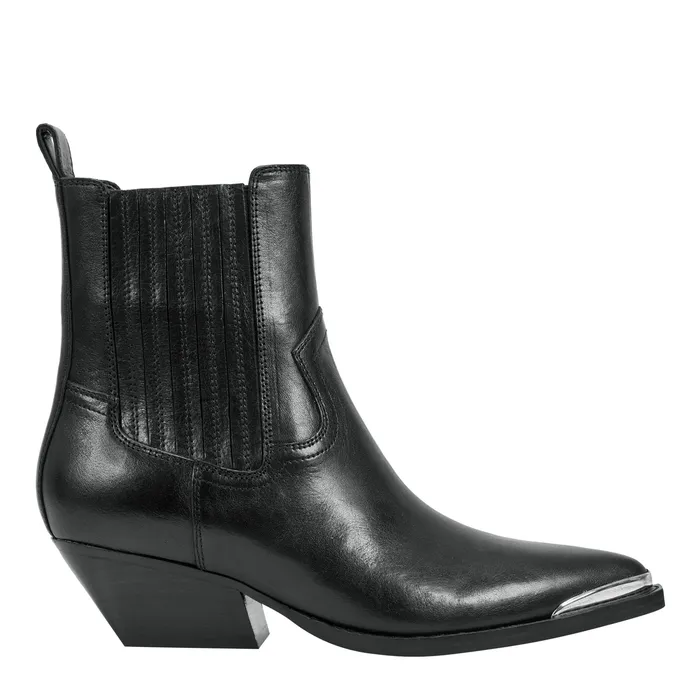 Marc Fisher Booties Women Pryce Western Bootie Black Leather