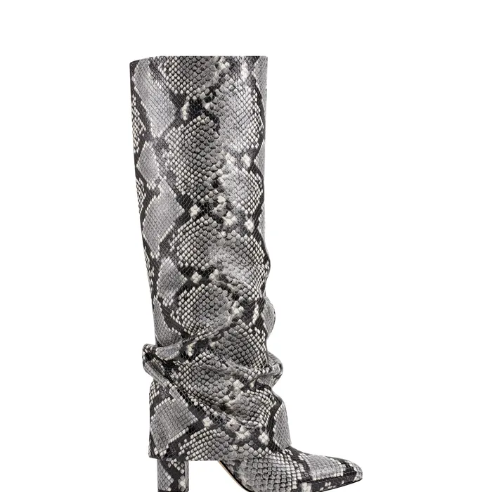 Marc Fisher Lalita Foldover Dress Boot Snake Print Women Boots and Booties