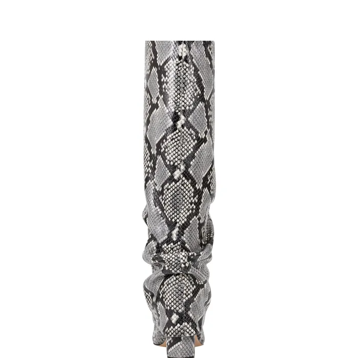 Marc Fisher Lalita Foldover Dress Boot Snake Print Women Boots and Booties