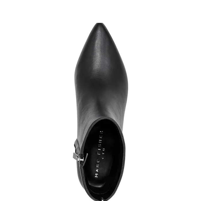 Marc Fisher Leonna Ankle Bootie Black Leather Women Boots and Booties