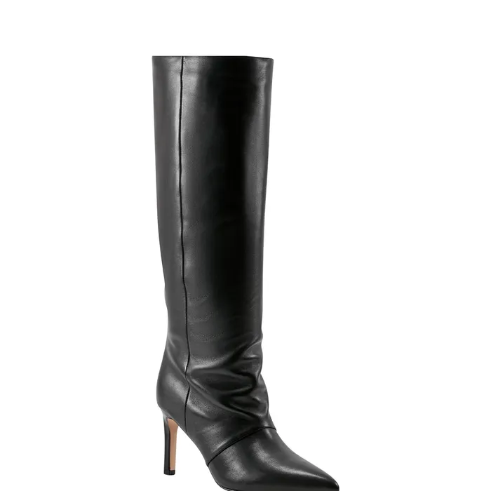 Marc Fisher Narysa Dress Boot Black Leather Women Boots and Booties