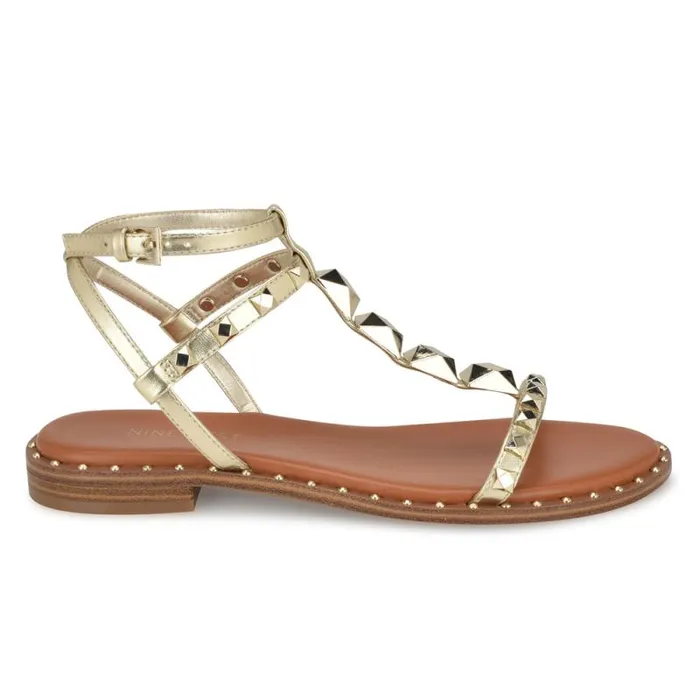 Marcila Studded Ankle Strap Sandals Platino Women Nine West Sandals