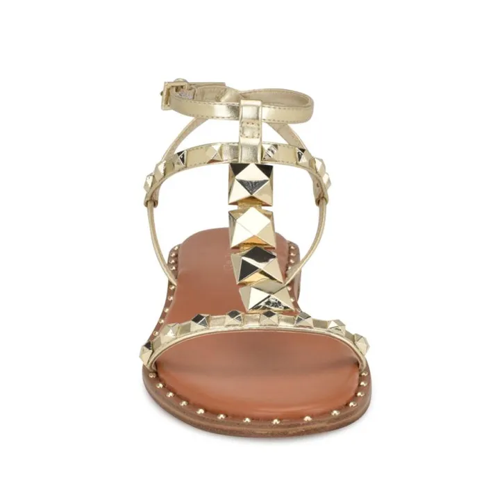 Marcila Studded Ankle Strap Sandals Platino Women Nine West Sandals Marcila Studded Ankle Strap Sandals Platino Women Nine West Sandals